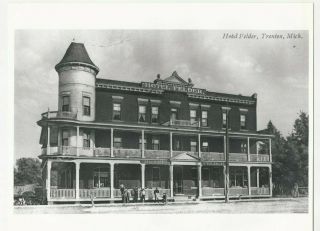Vintage Black & White 11 X 14 Photo Of Hotel Felder Trenton Michigan