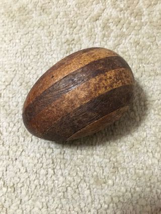 Antique Wood Inlay Egg Shaped Darning Tool / Sock Darner Sewing Tool