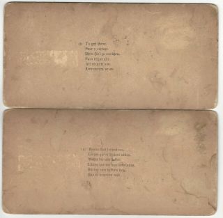 Set of 2,  Books That Helped Me To Get There (To Hug the Girl) 1901 Stereoview Card 2