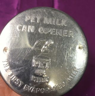Vintage Pet Milk Can Opener Lid For Evaporated Milk - Aluminum