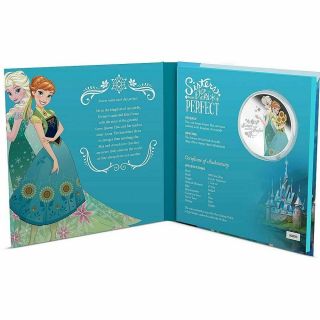 2016 Niue $2 Dollar Disney Frozen Sisters Elsa & Anna 1oz Silver Coin w/box 2
