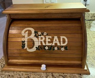 Vintage Wooden Bread Box 18” X 14”
