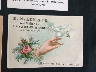 4 Victorian store trade cards Allentown PA Dept store Lehs W R Lawfer child hat 3