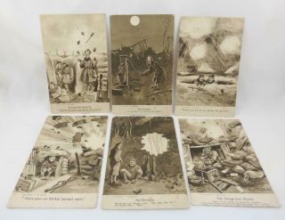 Ww1 Six Bruce Bairnsfather Bystander Series 1 Fragments From France Postcards