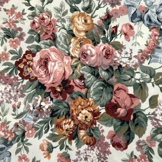 Vtg Ralph Lauren Allison Drape Panels 40 X 85 Lined Weighted Roses Floral Usa