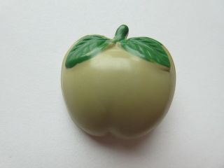 Delightful Antique Vtg Celluloid Bubble BUTTON Realistic Apple Fruit (M) 3