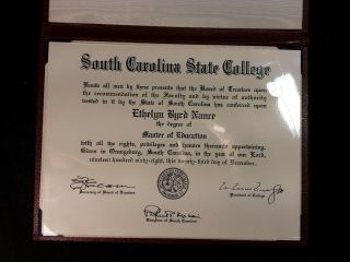 Vtg College Diploma 1968 South Carolina State College Orangeburg South Carolina