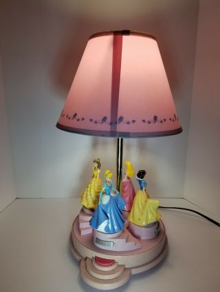 Disney Princess Table Lamp Night Light Musical Animated Dancing Shade