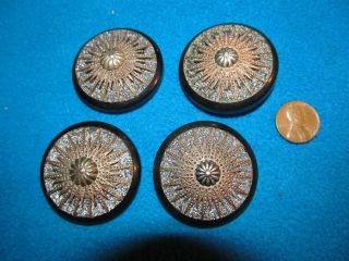 4 Rare Antique Bakelite Buttons Large Star Coat