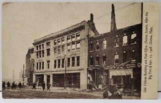 Chelsea Mass Odd Fellows And Post Office After The Big Fire Of 1908 Postcard E13