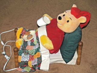 - Animated Winnie The Pooh In Bed Waiting For Santa With Milk & Cookies
