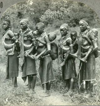 Africa Kenya Kilimanjaro Forest Bare Breasted Masai Women Stereoview 33754 810fx