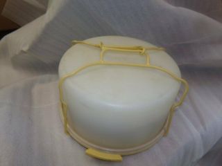 Tupperware Round Cake Carrier Large Harvest Gold Sheer Lid W/handle,  Pie Insert