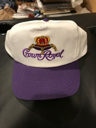 Vintage Crown Royal Whisky Snapback Hat Cap White