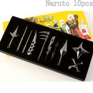 Hot Anime Naruto Uzumaki Kakashi Metal Kunai Shuriken Cosplay Gift 10pc/box