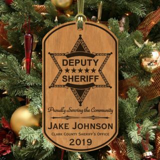 Deputy Sheriff Christmas Ornament Gift,  Personalized With Name And Dept.