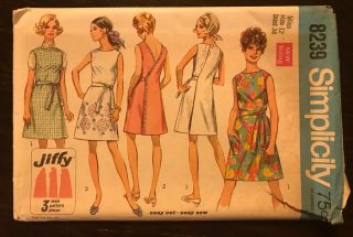 Vintage Simplicity 1969 Sewing Pattern 8239 Back - Wrap Dress Or Jumper Size 12