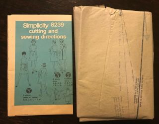 Vintage Simplicity 1969 Sewing Pattern 8239 Back - Wrap Dress Or Jumper Size 12 3