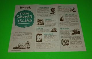 Disneyland 1957 Tom Sawyer Island Brochure & Map In