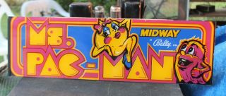 Vintage Ms.  Pacman Marquee By Midway / Bally