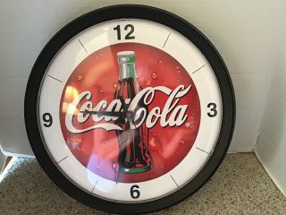 13 Inch Round Plastic Coca Cola Clock