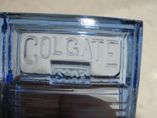 Vintage Westmoreland Colgate Glass WASHBOARD SOAP DISH Cobalt Blue 5 