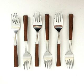 Mid Century Modern 12 Pc Woodwind Stainless Steel Japan Forks & Spoons Cutlery
