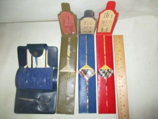 4 Vintage Sewing Kits: Air Force,  Army And 2 Bank Adv.