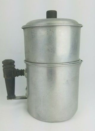 Vintage Drip - O - Lator Coffee Pot 3 Cup Percolator Wood Handle