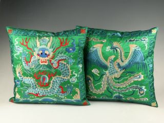 Pair Cloth Handmade Embroidery Dragon Phoenix Pillowcase Exclusive Custom