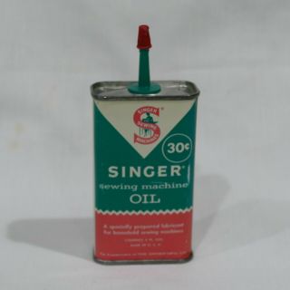 Vintage Singer Sewing Machine Tin Oil Can 4 Oz.  30 Cent Can