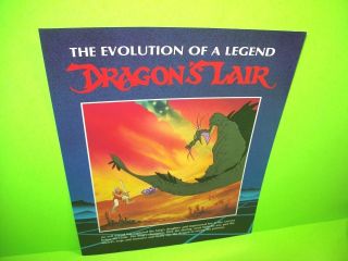 Dragons Lair Arcade Flyer Nos Video Game Laser Art Cinematronics Rare