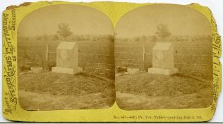 Stereoview Photo Civil War Tipton Gettysburg Pa 88th Pa Vol.  Tablet - Rough