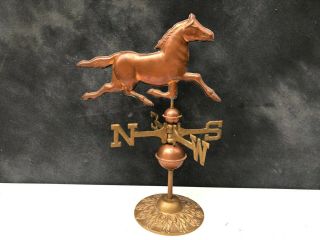 Vintage Copper Weather Vane Running Horse - 15 " Tabletop