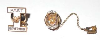 2 Old Vintage Loyal Order Of Moose Tack Pins 10k & 10gf Hat Collar Past Governor