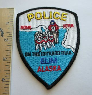 Elim Alaska Police Patch On The Iditarod Trail Vintage