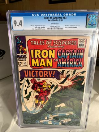 Tales Of Suspense 83 Cgc 9.  4 White Pages