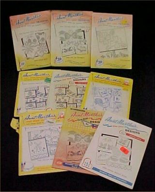 9 Vintage Cross Stitch Embroidery Transfer Patterns All Aunt Martha 