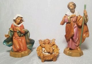 1991 Fontanini Depose Nativity 5 " Scale - Holy Family (mary Joseph & Baby Jesus)