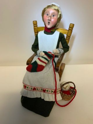 Byers Choice Caroler 2005 - Lady In Rocking Chair Knitting Christmas Stocking