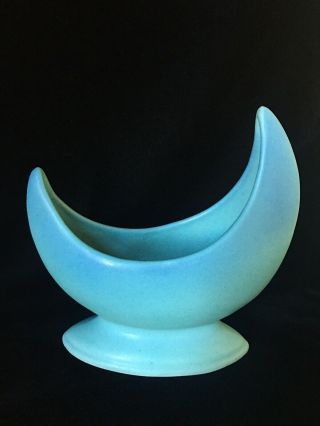 Vintage Van Briggle Pottery Crescent Vase Ming Blue
