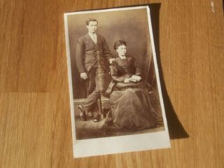 Vintage Cdv Card Of A Man And Woman By Gibson Of Isles Of Scilly