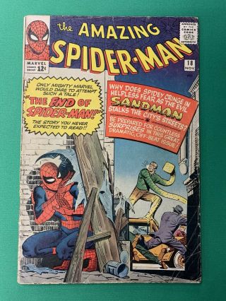 Spider - Man 18 (1964) Marvel 1st App Of Ned Leeds 3rd App Of Sandman