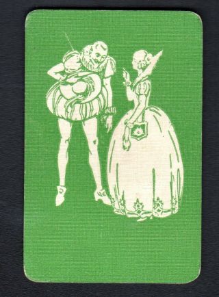 Vintage Swap Card - Olde World Lady & Gent (linen) (blank Back)