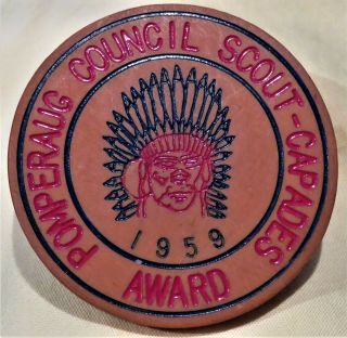 59 Pomperaug Council Scout - Capades Award Neal Slide Boy Scout Neckerchief Woggle