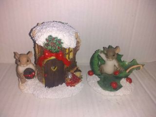 2 Charming Tails Mouse Figurines It 