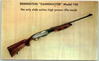 Vintage 1950s Remington Rifles Advertising Postcard " Gamemaster " Model 760