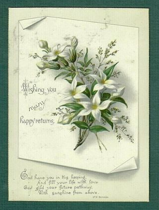 Lg Victorian Birthday Card - Delivery By Dove - Union Pacific Tea Co - Priced To Sell