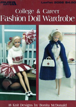 Cheerleader Nurse Majorette Tennis Victorian Skate Fit Barbie Rare Knitting Book