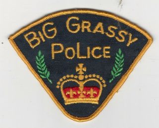 Obsolete Big Grassy Tribal Police Dept.  Shoulder Patch - Ontario - Canada